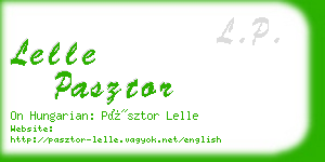 lelle pasztor business card